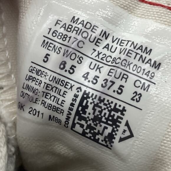 Mens Size 5 Converse Run Star Hike White 168817C Chunky Platform Sneakers - Picture 9 of 9